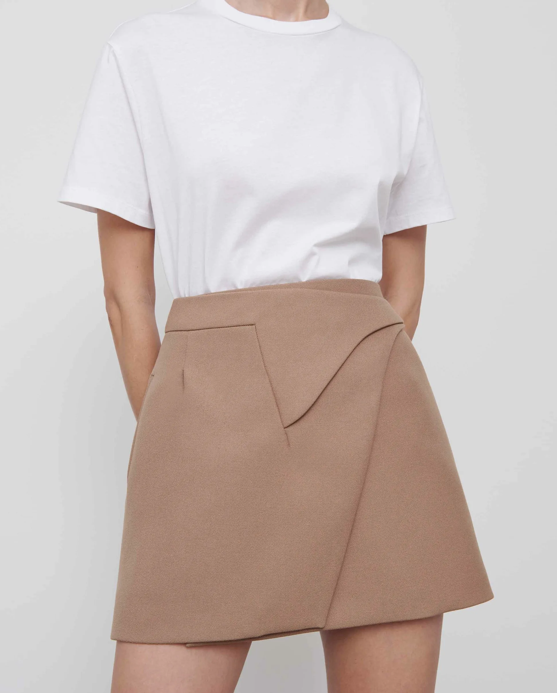 WRAP SKIRT MINI / TAN