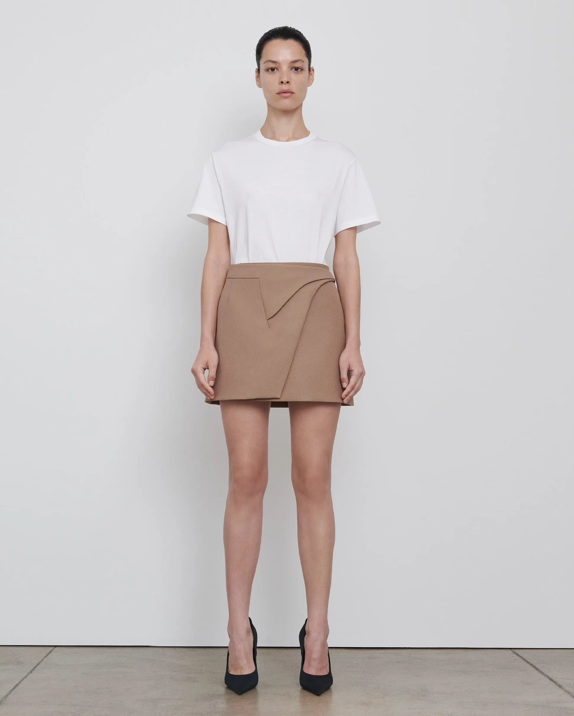 WRAP SKIRT MINI / TAN