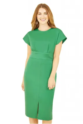 Yumi Green Scuba Kimono Sleeve Fitted Dress